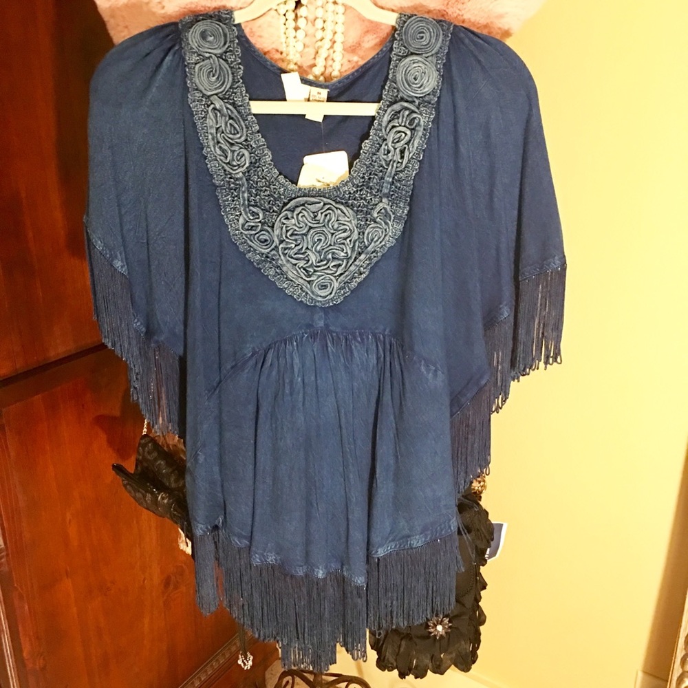 Studio West NWT Fringed Top